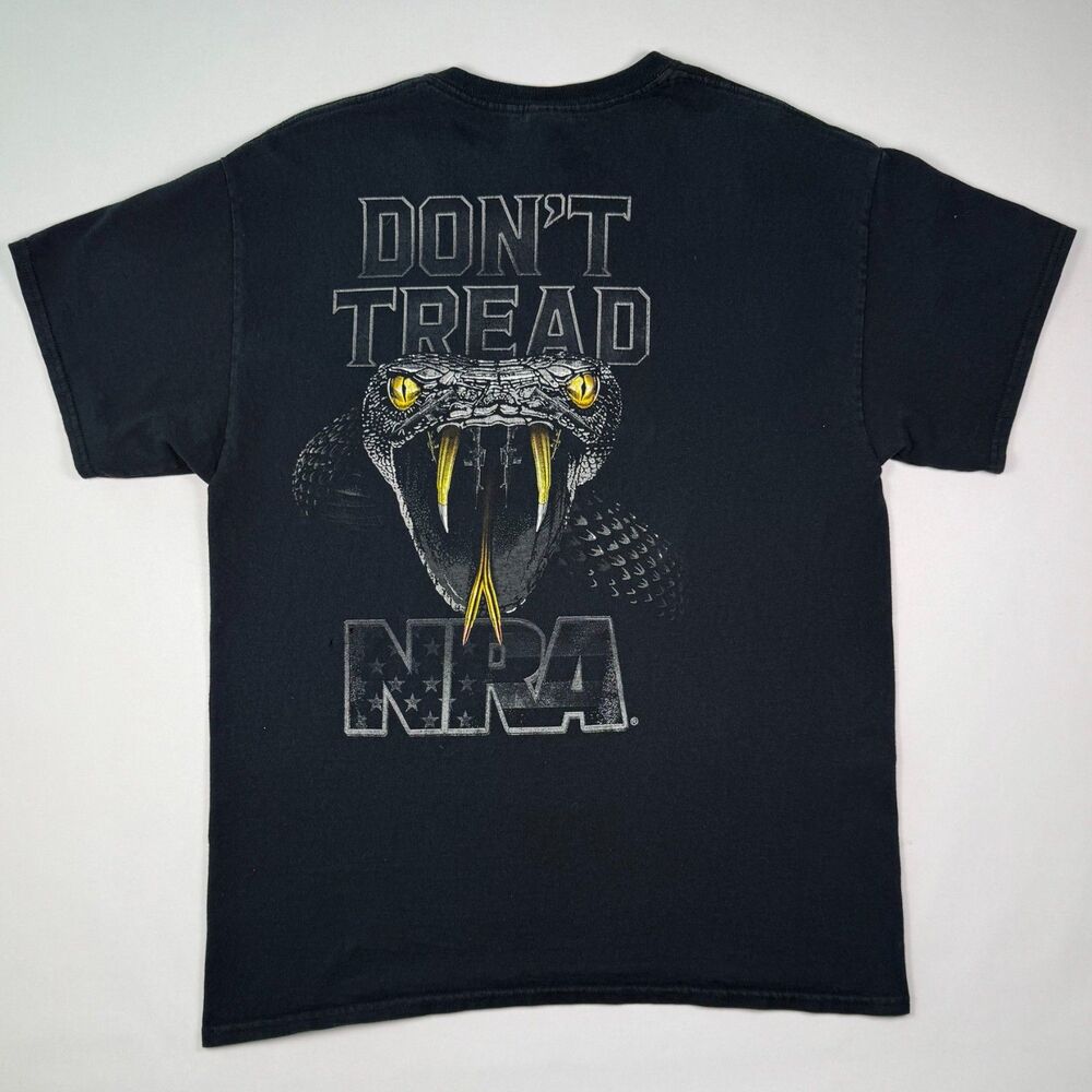 NRA Don't Tread Rattlesnake Graphic T-Shirt L Black Gildan Ultra Cotton